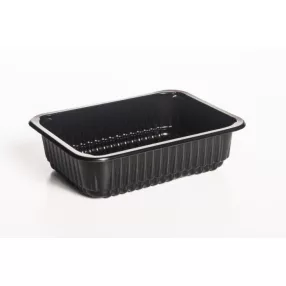 Síkperemes PP Tál 187x137x50 fekete  540db/karton