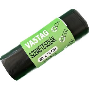 Szemeteszsák 60x70/15 fekete (65 liter)