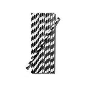 Papír szívószál fekete-fehér 230 x 8 mm