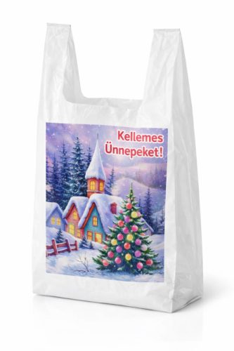 28x50/13 Ingvállas bevásárlótáska (szatyor) karácsonyi nyomattal
