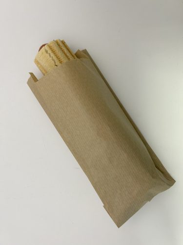 Hot-dog papírtasak nyomatlan, oldalán zárt